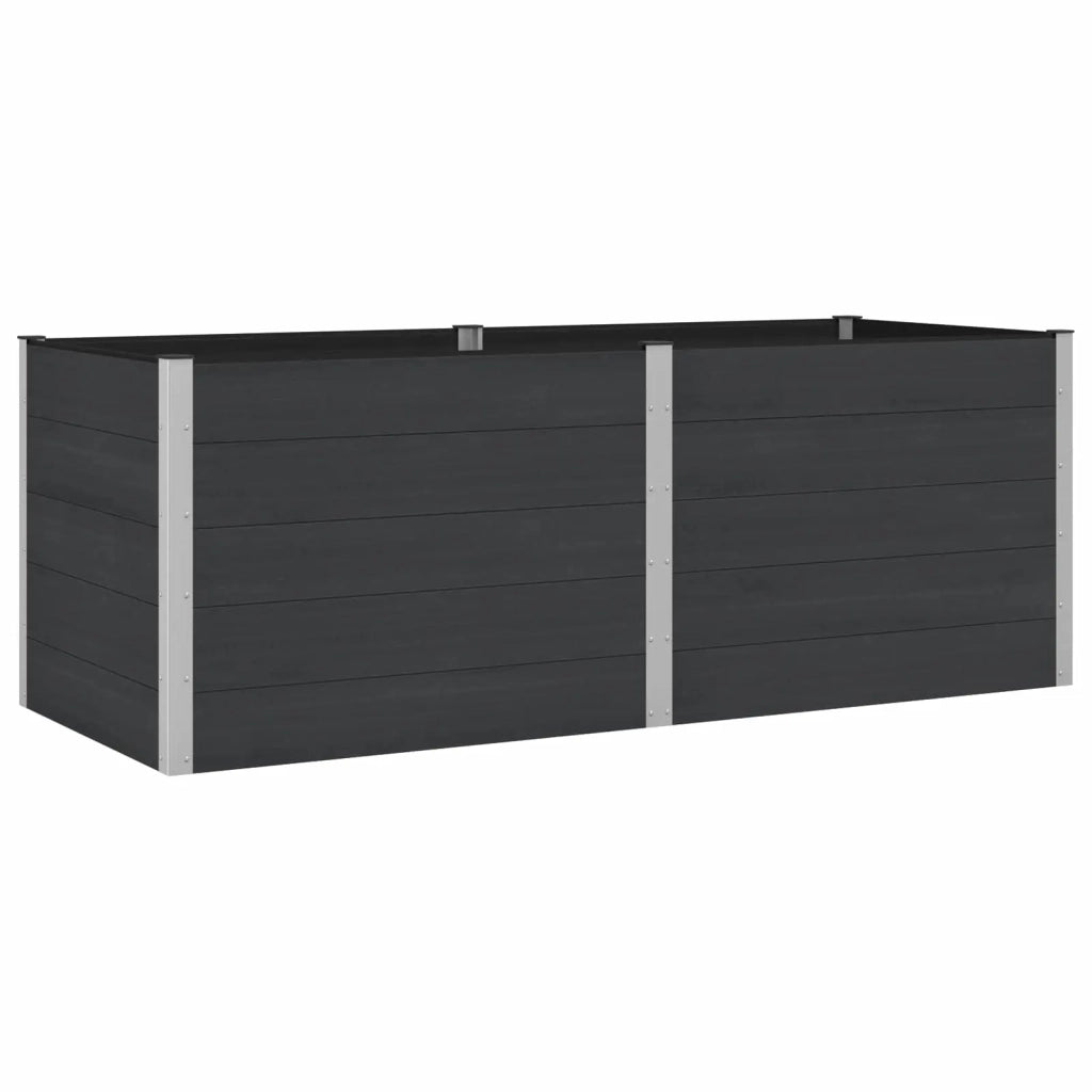 Letto rialzato da giardino Nero 250 x 100 x 91 cm alluminio 42038991