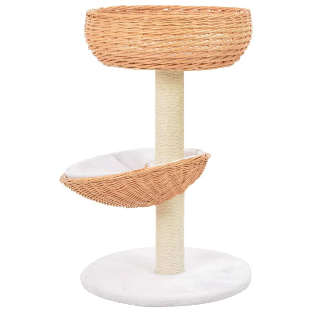 Tiragraffi albero per gatti cuccia per gatti giocattolo peluche in sisal naturale e legno di salice 3702280
