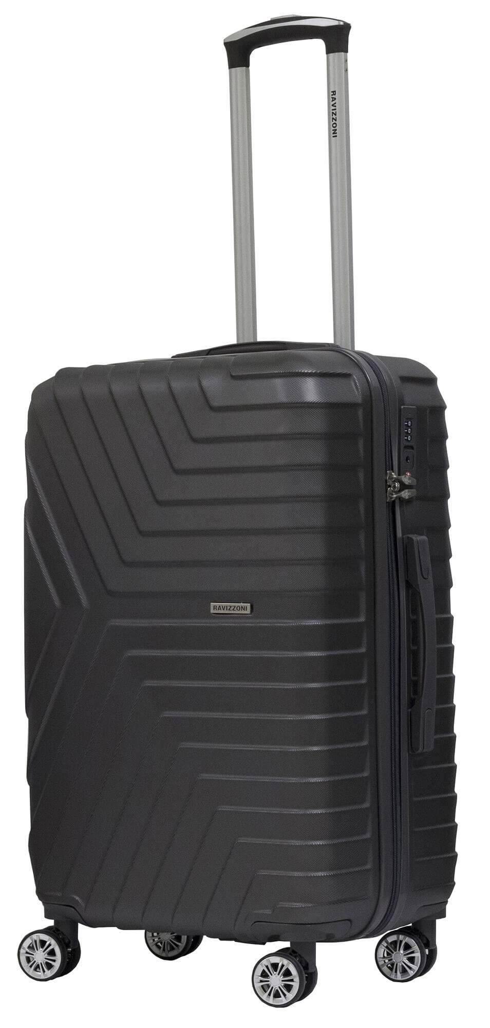 Trolley Valigia Media Rigida in ABS 4 Ruote TSA Ravizzoni Calipso Grigia