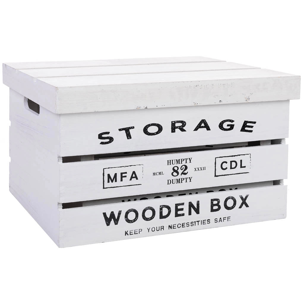 Scatole in legno stampate set 3 pz 42x31x24h-36x25x20h-30x19x16h cm