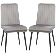 SET 2 SEDIE DA CUCINA IMBOTTITE CON GAMBE IN ACCIAIO 43X58X90 CM GRIGIO E NERO