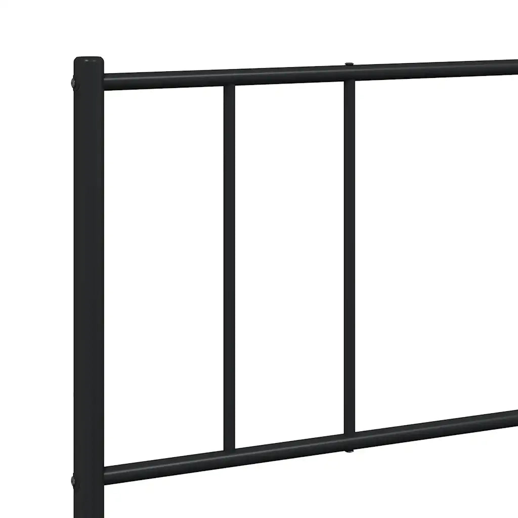 Giroletto con Testiera-Struttura Letto con testiera in Metallo Nero 200x200 cm 420011