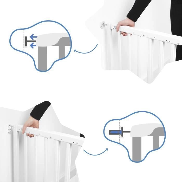 Badabulle Deco Pop Black Allungabile Barrier Security Fixation Pressure & Screw (63.5 - 106cm)