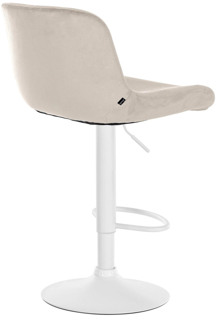 Set di 2 sgabelli da bar Solon velluto bianco 4