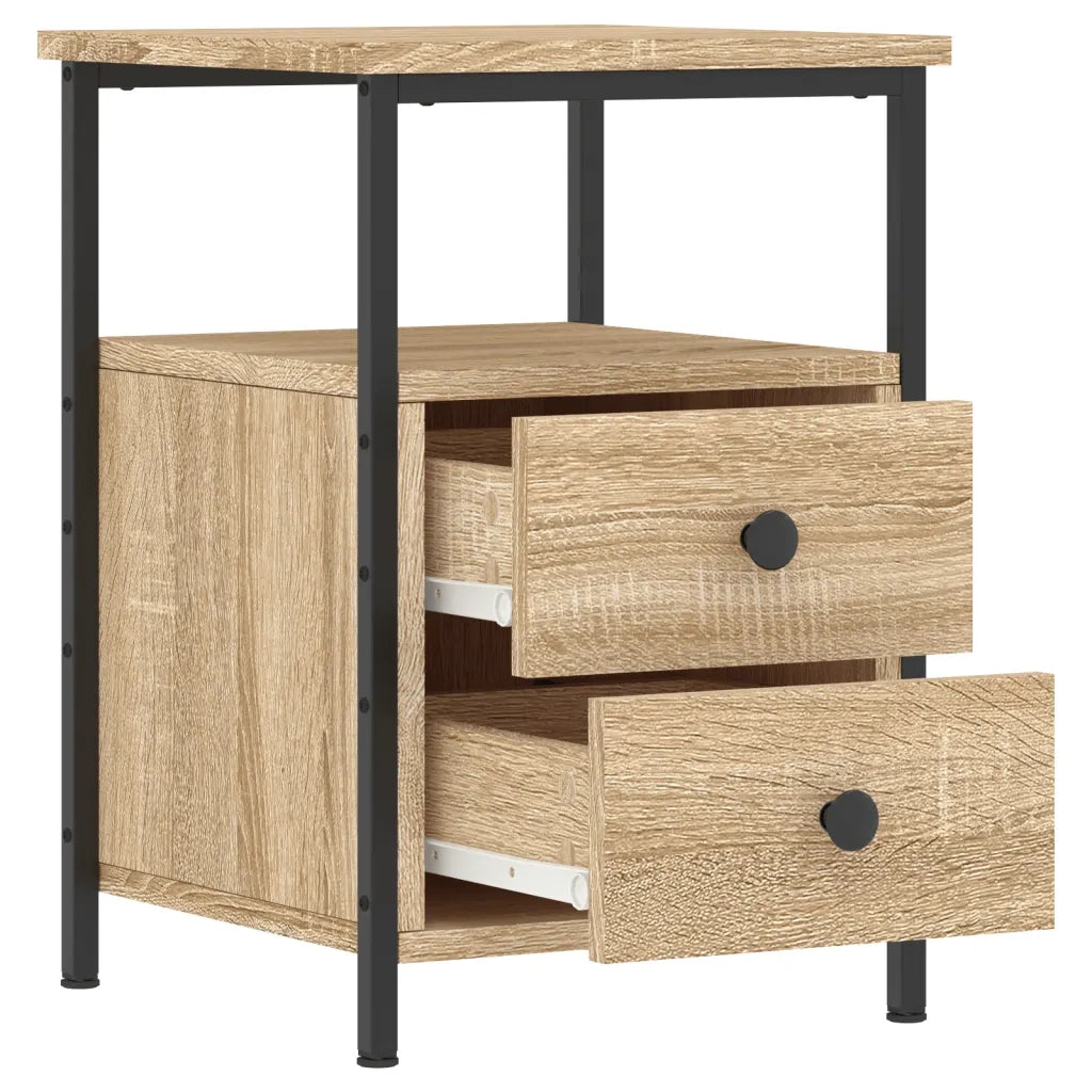 Comodini 2pz Rovere Sonoma 34x35,5x50 cm in Legno Multistrato 826016