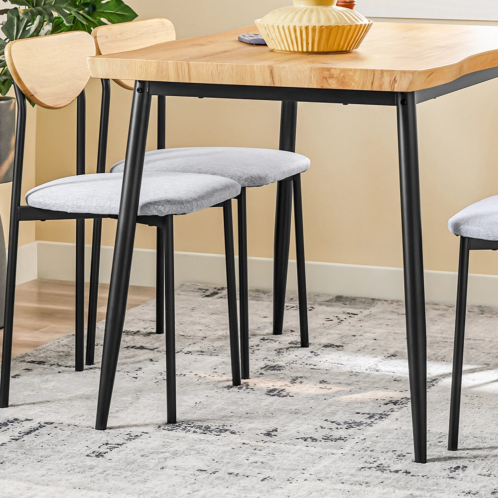SoBuy Set Tavolo da Pranzo 5 Pezzi con 4 Sedie Comode, Tavolo da Cucina Compatto per Piccoli Spazi, Tavolo con Sedie Ideale per Sala da Cucina, Pranzo, Soggiorno, Balcone e Arredo Esterno OGT52-N