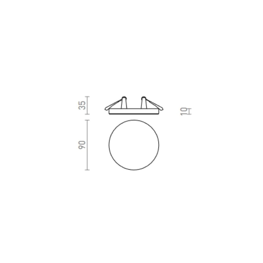 Lampada plafoniera BJORK R 9 da incasso nero  230V LED 6W  3000K