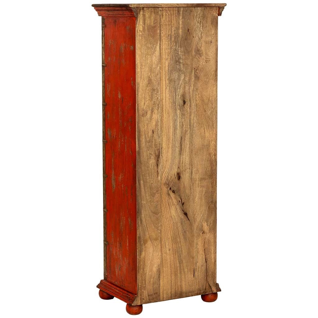 Armadio artigianale in legno rosso 53x40x149h cm