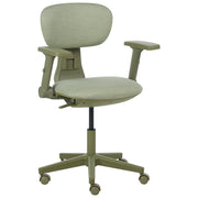 Sedia da ufficio in tessuto verde con schienale e braccioli regolabili, design moderno, per l'ufficio domestico