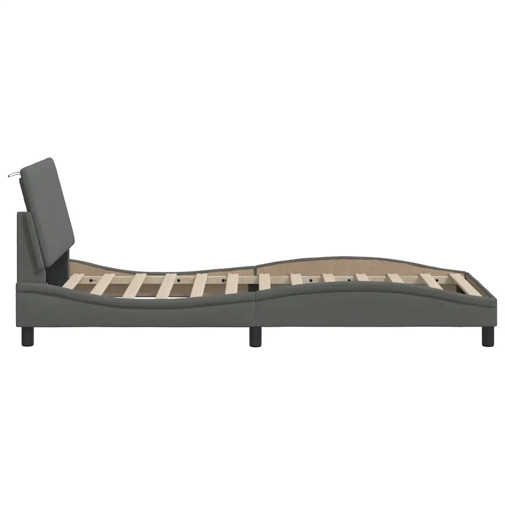 Giroletto senza Materasso Hanko Grigio Scuro 80x200 cm Tessuto 3310350