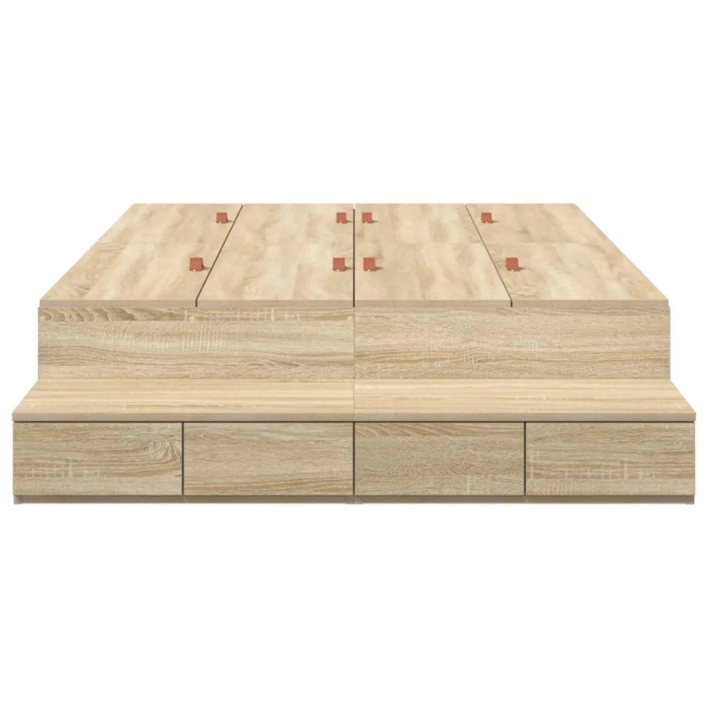 Struttura letto con contenitore Rovere Sonoma 120 cm 3335631