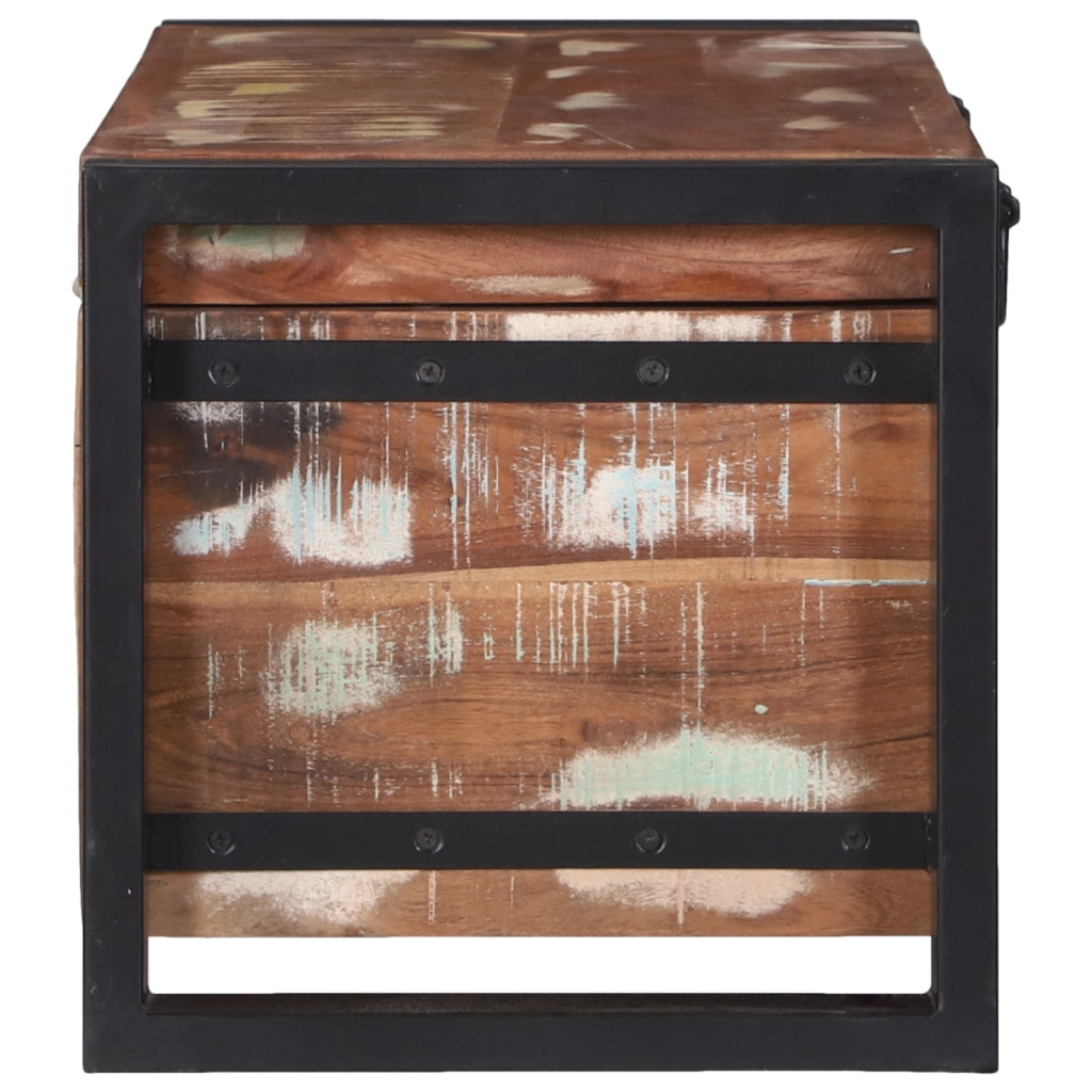 Bauli 80x30x30cm in Legno Massello di Recupero e Metallo