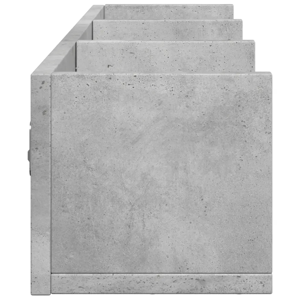 Armadietto a Muro | Mobili Parete 2 pz Grigio Cemento 75x18x16,5 cm in Multistrato