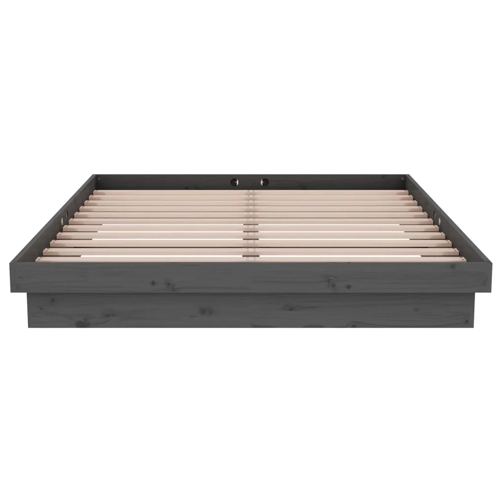 Giroletto-Struttura Letto Grigio in Legno Massello 135x190 cm Double 509877