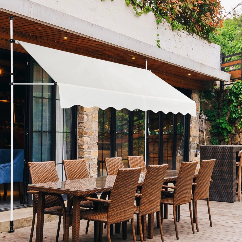 Tenda da sole telescopica e retrattile, Tenda parasole resistente ai raggi UV impermeabile 250 x 120 cm Beige-Tende parasole