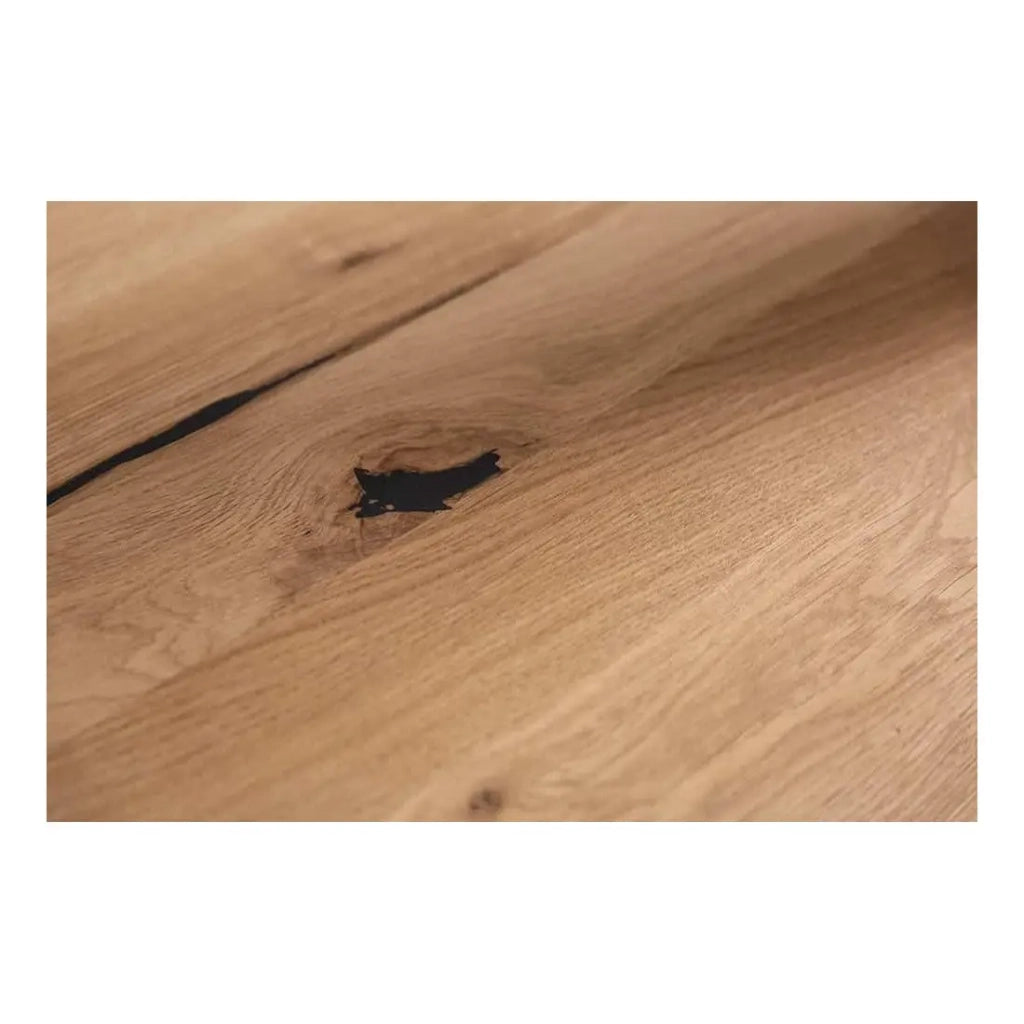 Tavolo da pranzo ZENTOR 200 cm – Piano in rovere selvatico e gambe in metallo nero – Stile industriale di alta gamma