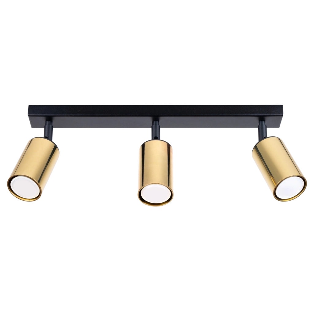 Lampada tubolare in acciaio a LED Winx Bittersweet Shimmer a 3 luci GU10, nero e oro