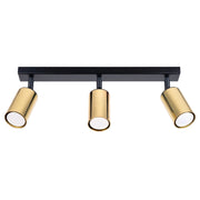 Lampada tubolare in acciaio a LED Winx Bittersweet Shimmer a 3 luci GU10, nero e oro