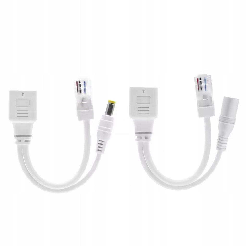 Set Adattatori PoE RJ45 + Alimentazione DC 2.1/5.5 Rosfix P-PoE1 – Compatibile con IP Camere, NVR, Router