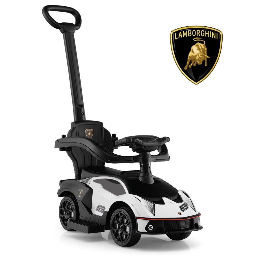 Auto da gioco per bambini 18-36 mesi con funzione di spinta scatola di stoccaggio, Macchina di lamborghini Bianco
