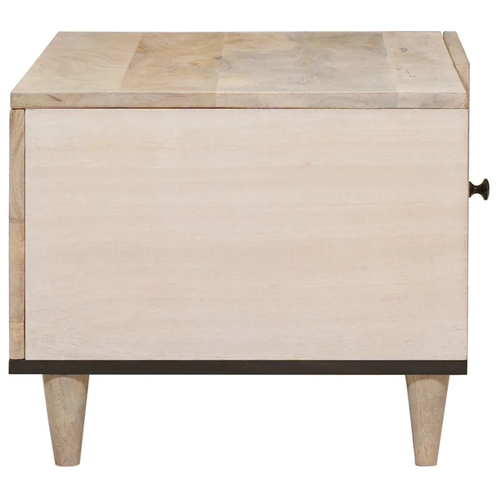 vidaXL Tavolino da salotto con lo scaffale Beige 80 x 50 x 40 cm