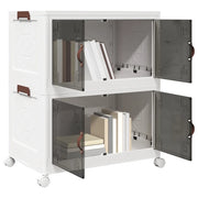 Scatola Portaoggetti con Ruote 2 Livelli 75 L 64x40x76 cm