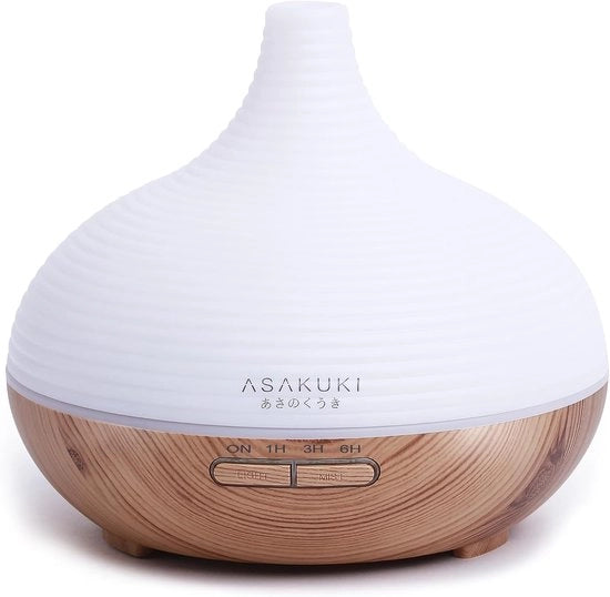 Diffusore di Aromi 300ml - Umidificatore Ultrasonico Premium - Diffusore di Olio Aromaterapico - Illuminazione a 7 Colori LED - Senza BPA - Per Camera da Letto - Ufficio - Spa Giallo