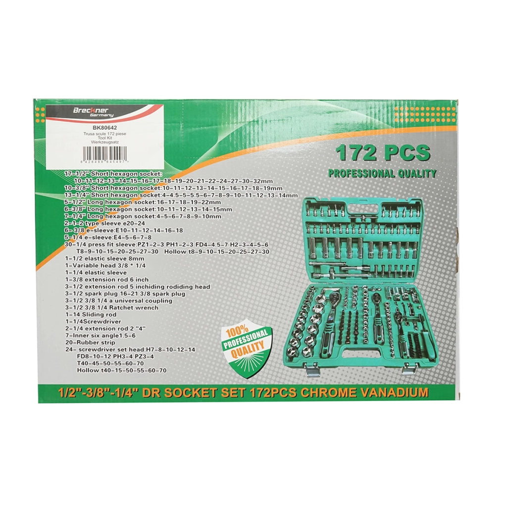 Set di chiavi combinate e a bussola 172 pezzi Breckner Germany