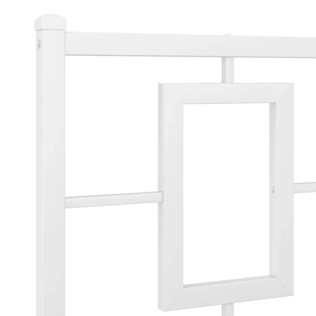 Giroletto con Testiera-Struttura Letto con testiera Metallo Bianco 193x203 cm 120832