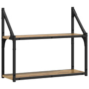 Scaffale da parete | Ripiano a parete | Mensola a parete rovere artigianale 60 x 21 x 51 cm
