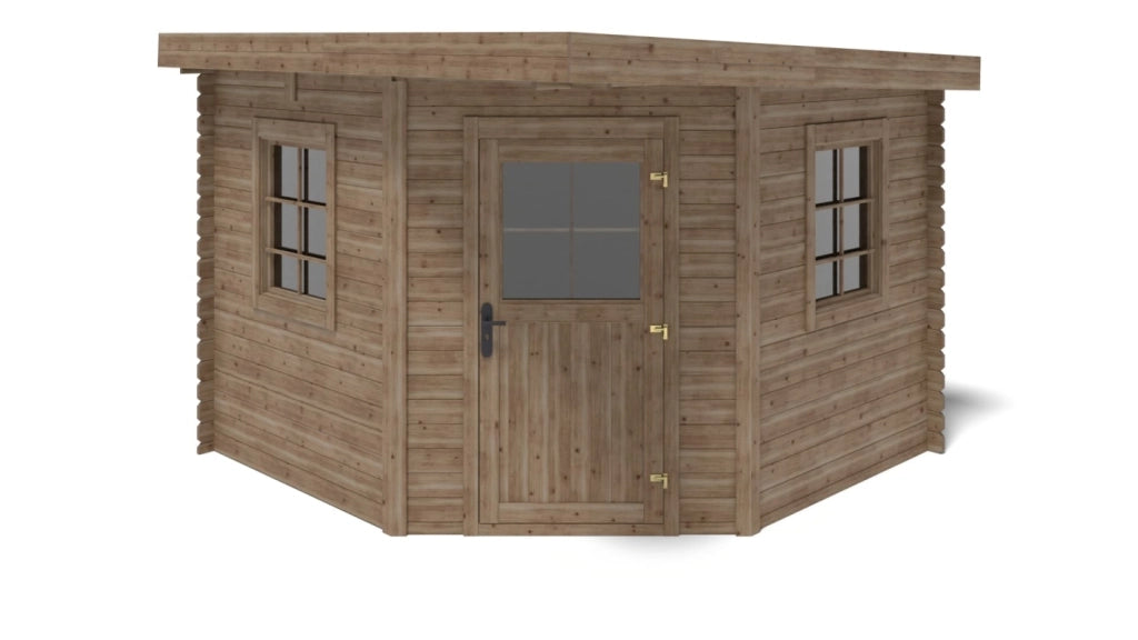 Casetta da giardino in legno - 8m2 - 3x3m - impregnata - 28mm - colore: marrone - DOM753 - ALTANKA