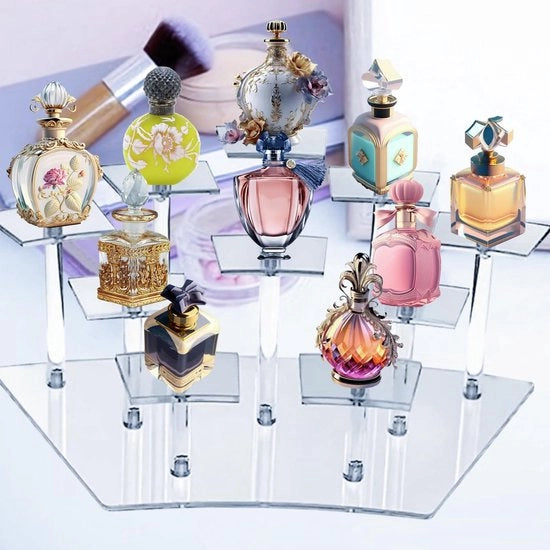Organizzatore di profumi, modello a tavola in acrilico, standard per profumi per figurine, piastra trasparente per organizzare laccu e gioielli, tavolo per collezionisti, stand per cupcake, banco di vendita.