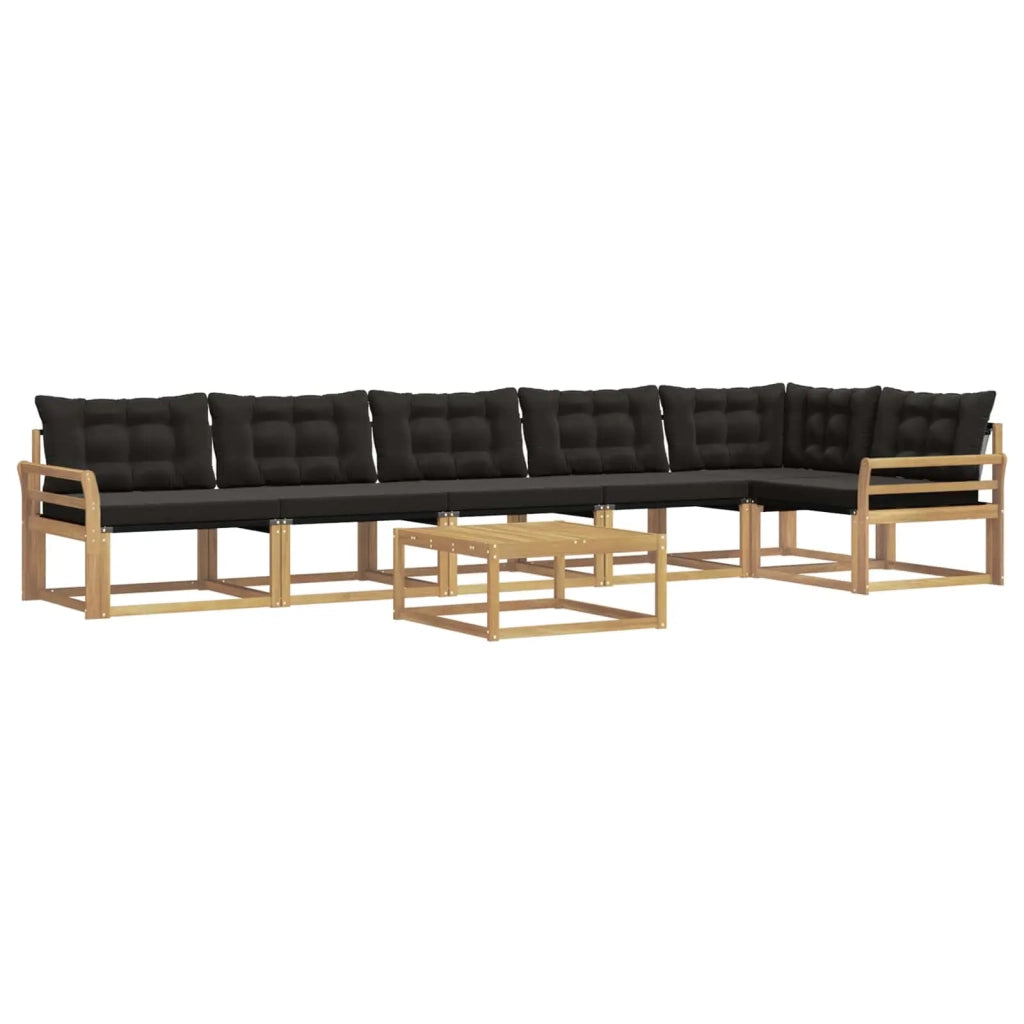 Set di divani da esterno 7 pcs Bianco e Nero 79 x 79 x 37 cm 3388758