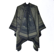 Nuovo scialle/sciarpa reversibile in jacquard stampato, scialle double-face in cashmere