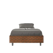 Letto una piazza e mezza contenitore imbottito 120x200 tessuto Era 4 arancio Azelia