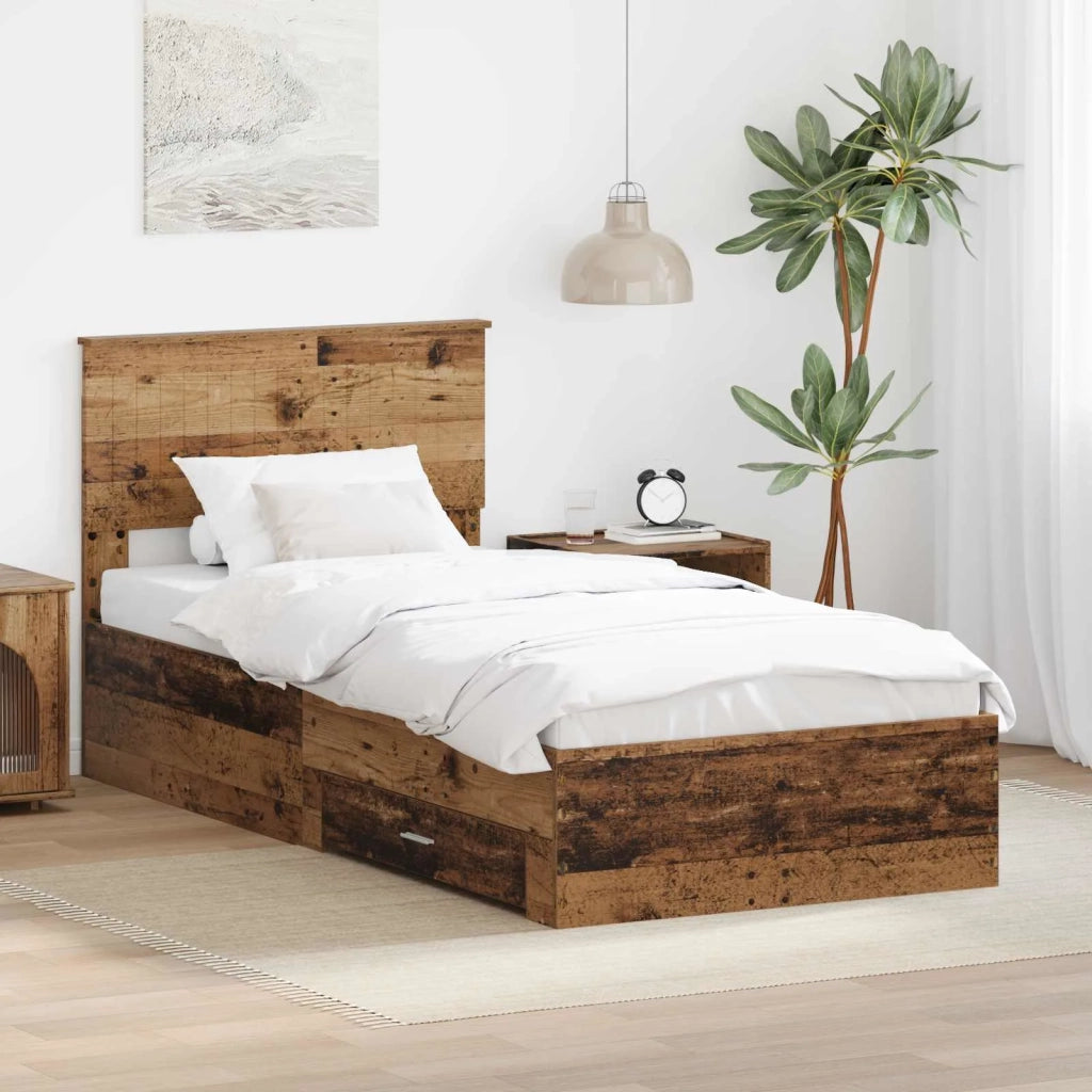 Struttura del letto Legno vecchio 90 x 200 cm Legno multistrato