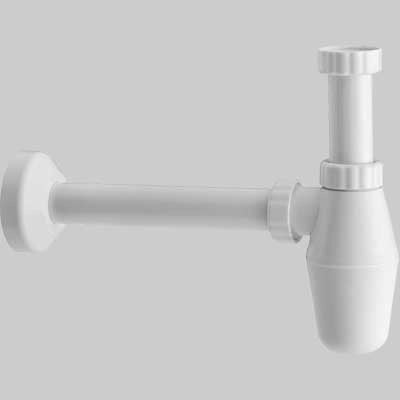 SIFONE A BOTTIGLIA IN ABS BIANCO 11/4 x 32 - 250 mm - 1 pezzi - Idroweb