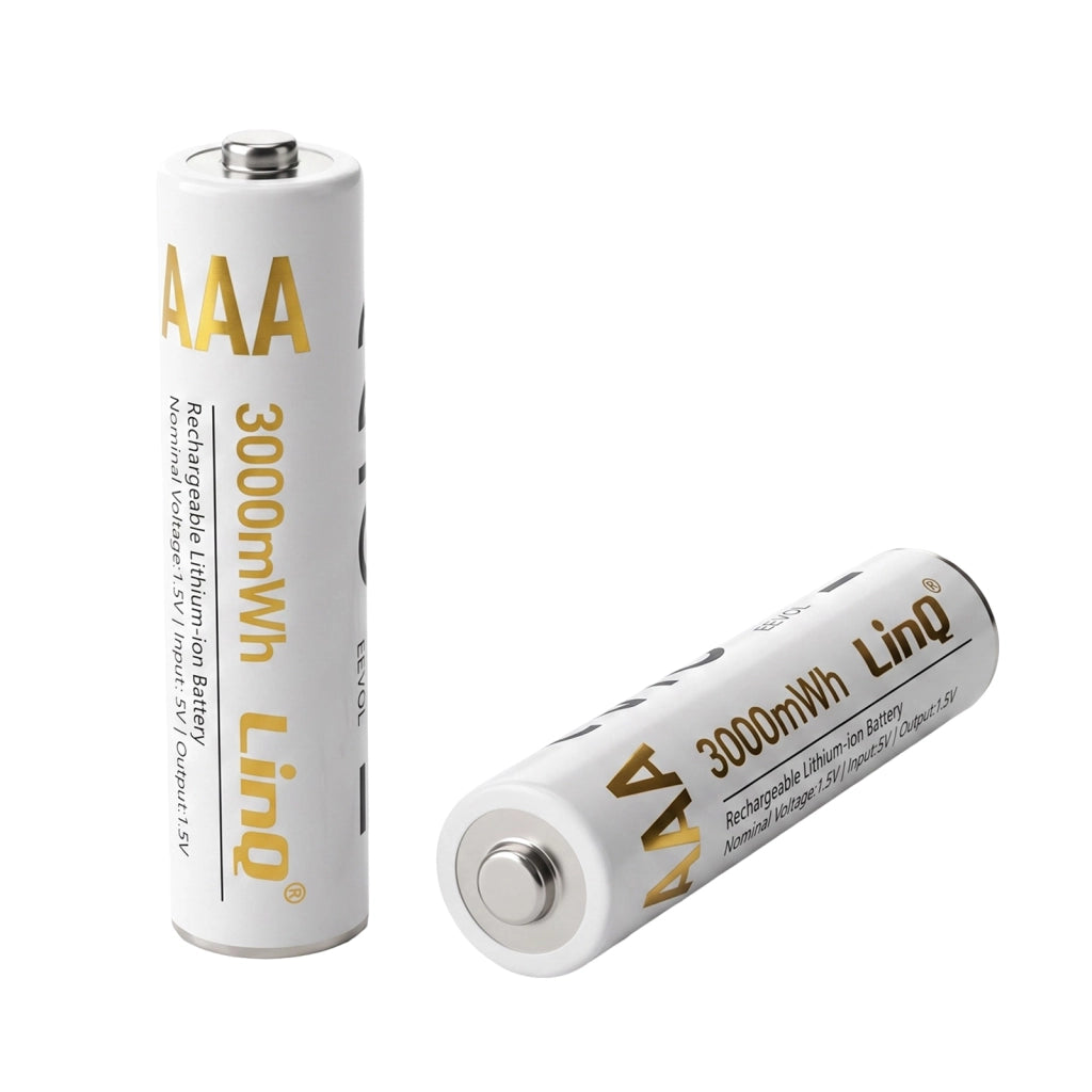 Set di 2 Batterie AAA Ricaricabili Litio 3000mWh 1.5V Bianco LinQ