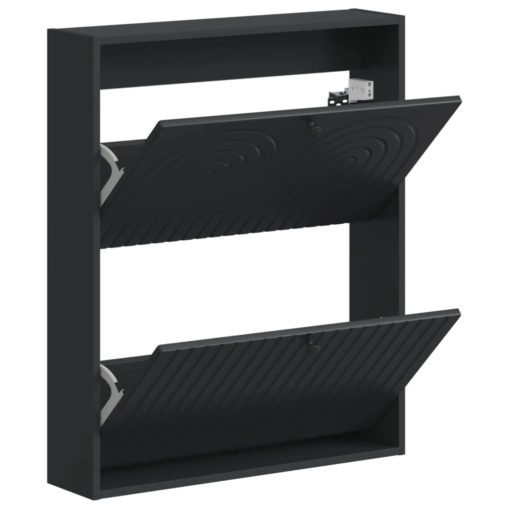 Mobiletto per Scarpe da Muro ALKMAAR 71 x 17 x 86 cm Nero 896196