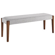 Panchina per corridoio grigio chiaro seduta imbottita cuscino in poliestere design classico retrò rettangolare