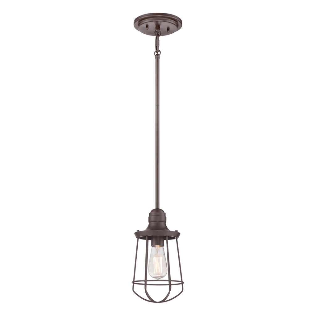 Lampada a sospensione esterna Quoizel Marine bronzo E27 60W
