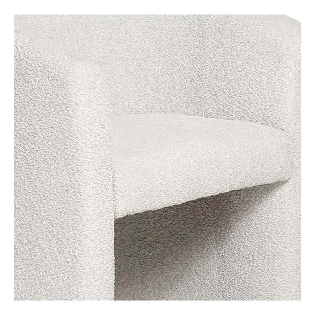 Poltrona da salotto KYOTO – Confortevole in tessuto bouclé bianco – Design moderno ed elegante