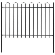 Recinzione da Giardino BOXTEL con Parte Superiore ad Anello in Acciaio 170x120 cm Nero 144931