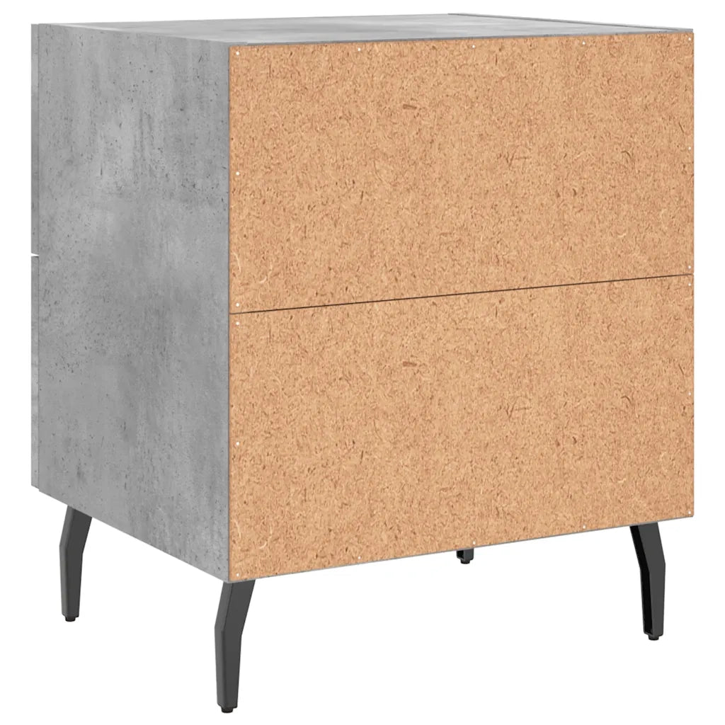 Comodini 2 pz-Set di 2 Tavolino da notte Grigio Cemento 40x35x47,5 cm in Legno Multistrato 763860