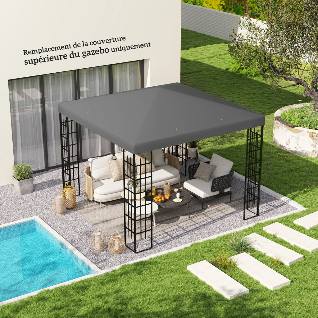 Tenda da giardino 3x3 metri ¨C zephmum ¨C grigio scuro UPF30+