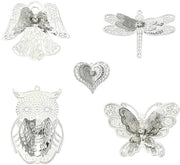 Accessori per gioielli in metallo - Thema insetti - Connettori a forma di libellula/volpe/angelo/uccello/ cuore - 10 pezzi - Alta qualità - DIY