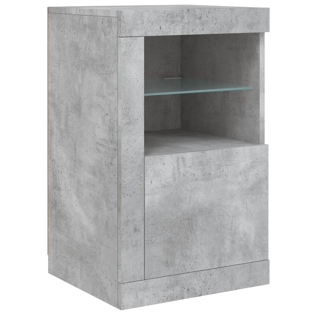 Armadietto con Luci LED Grigio Cemento in Legno Multistrato 836636