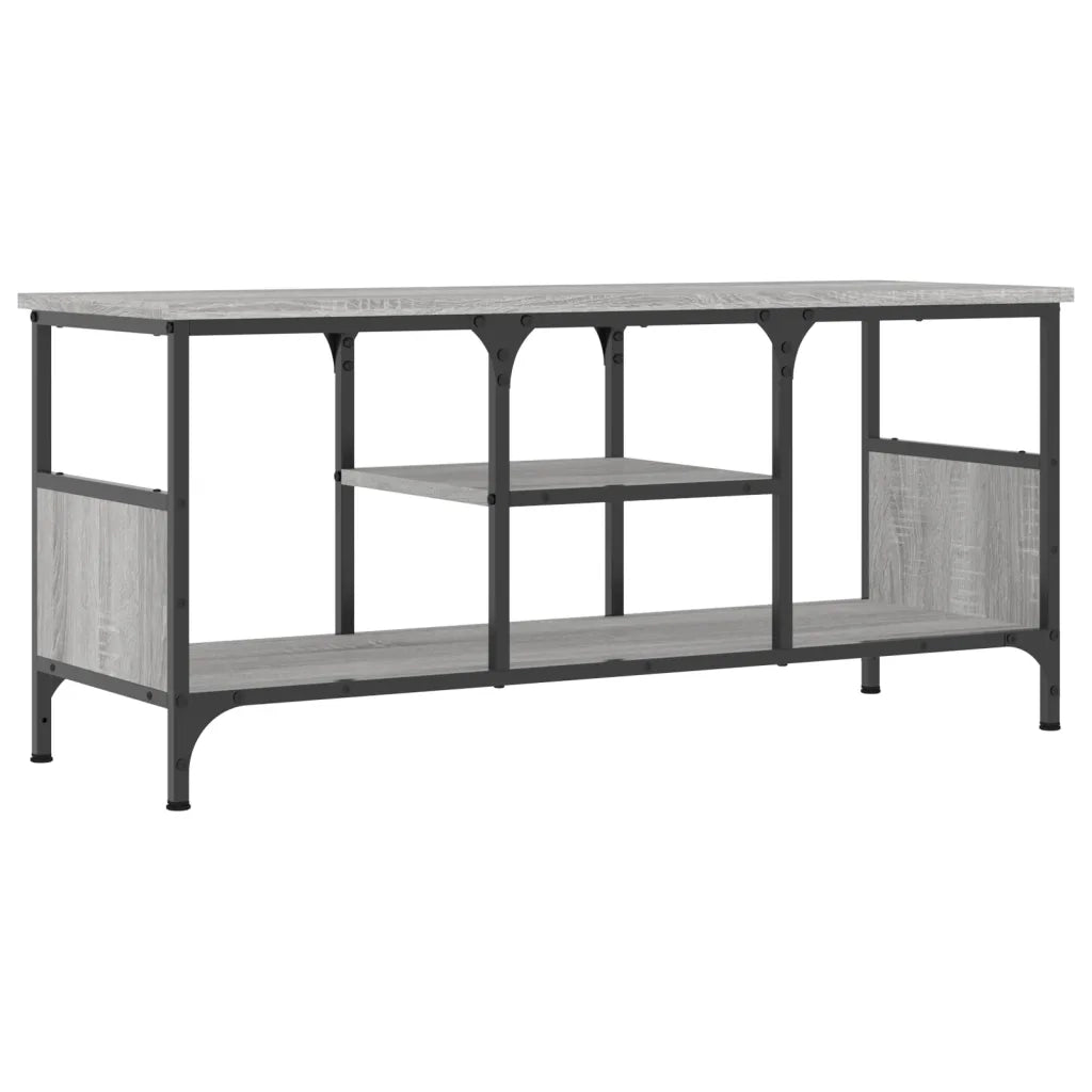 Mobile TV-Credenza TV-Console TV Grigio Sonoma 100x35x45 cm Legno Multistrato e Ferro