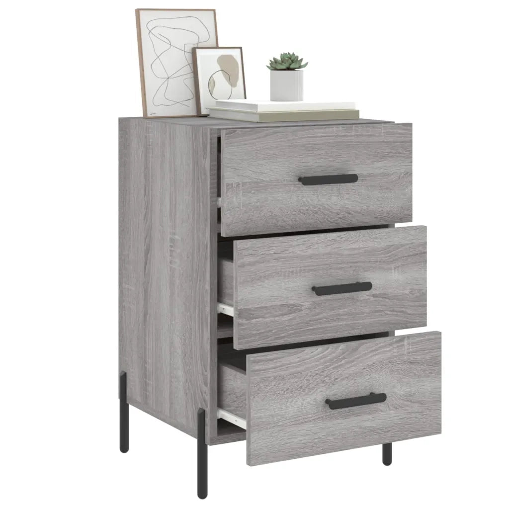 Comodino Grigio Sonoma 40x40x66 cm in Legno Multistrato 827674