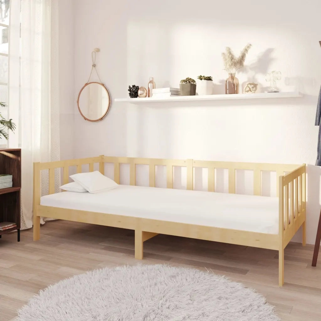 Divano Letto con Materasso 90x200 cm Legno Massello di Pino 3083604